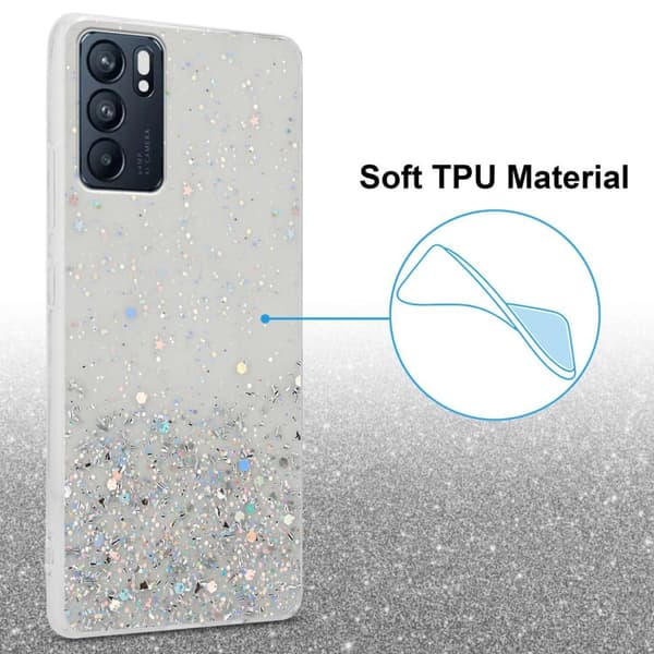 Oppo Reno6 5G Skal Fodral Case Cover av flexibelt TPU-silikon med glittrande glitter