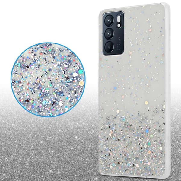 Oppo Reno6 5G Skal Fodral Case Cover av flexibelt TPU-silikon med glittrande glitter