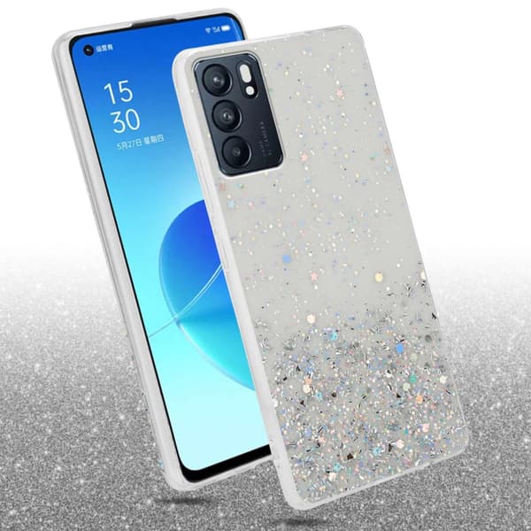 Oppo Reno6 5G Skal Fodral Case Cover av flexibelt TPU-silikon med glittrande glitter