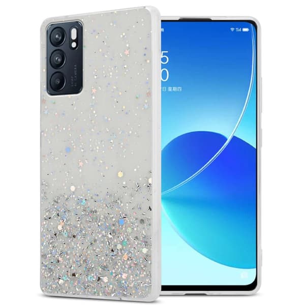 Oppo Reno6 5G Skal Fodral Case Cover av flexibelt TPU-silikon med glittrande glitter