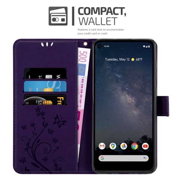 Google PIXEL 4A 5G Skal Fodral i blomdesign Mobilskydd Case Cover med magnetisk stängning, ståfunktion och kortplatser