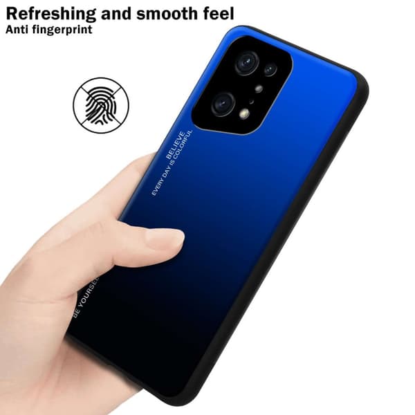 Oppo FIND X5 PRO Skal Fodral i två färger av TPU-silikon och baksida av härdat glas Case Cover Mobilskydd