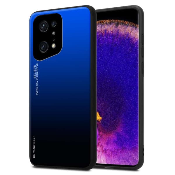 Oppo FIND X5 PRO Skal Fodral i två färger av TPU-silikon och baksida av härdat glas Case Cover Mobilskydd