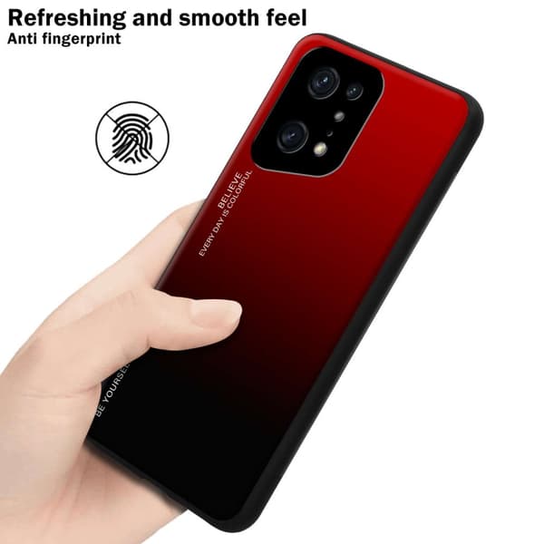 Oppo FIND X5 PRO Skal Fodral i två färger av TPU-silikon och baksida av härdat glas Case Cover Mobilskydd