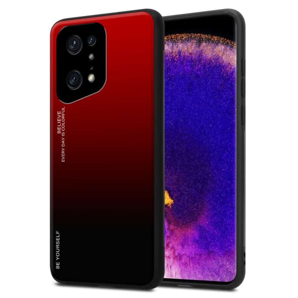 Oppo FIND X5 PRO Skal Fodral i två färger av TPU-silikon och baksida av härdat glas Case Cover Mobilskydd