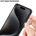 Miniatyrbild 4 av 6: iPhone 15 PRO Skal Fodral i två färger av TPU-silikon och baksida av härdat glas Case Cover Mobilskydd