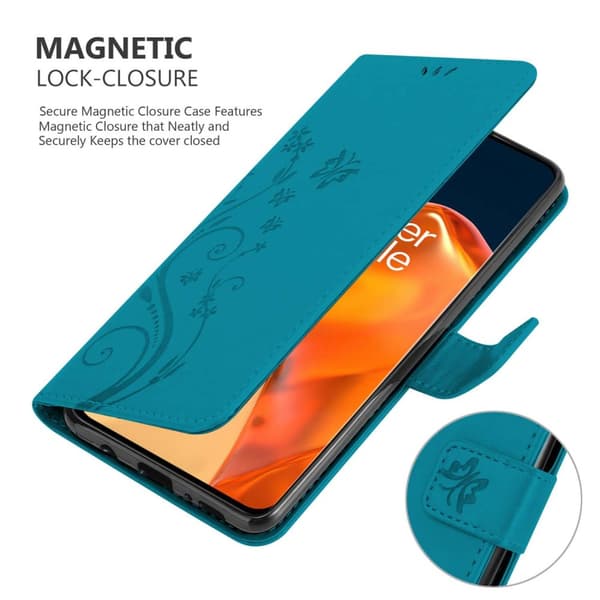 OnePlus 9 PRO Skal Fodral i blomdesign Mobilskydd Case Cover med magnetisk stängning, ståfunktion och kortplatser