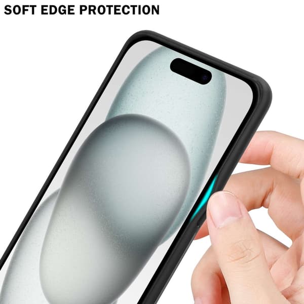 iPhone 15 Skal Fodral i två färger av TPU-silikon och baksida av härdat glas Case Cover Mobilskydd