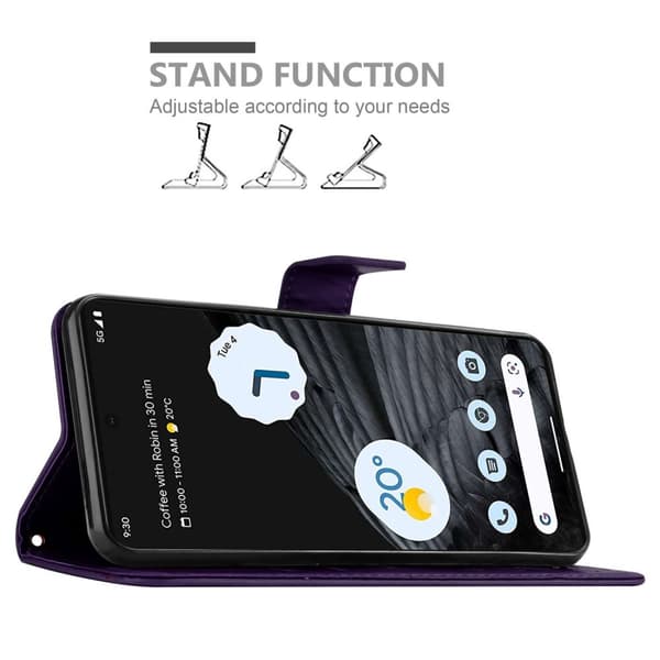 Deksel til iPhone 15 PRO Lommebokdeksel i blomster design med magnetisk lukking, stativfunksjon og kortplasser