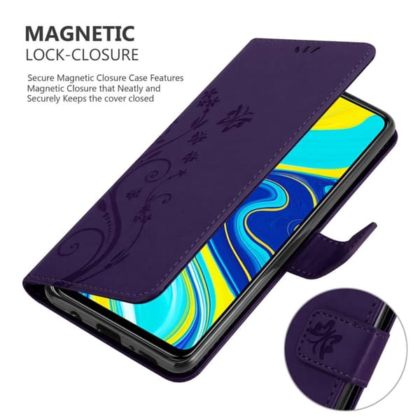 Xiaomi RedMi NOTE 9 PRO / NOTE 9S Skal Fodral i blomdesign Mobilskydd Case Cover med magnetisk stängning, ståfunktion och kortplatser