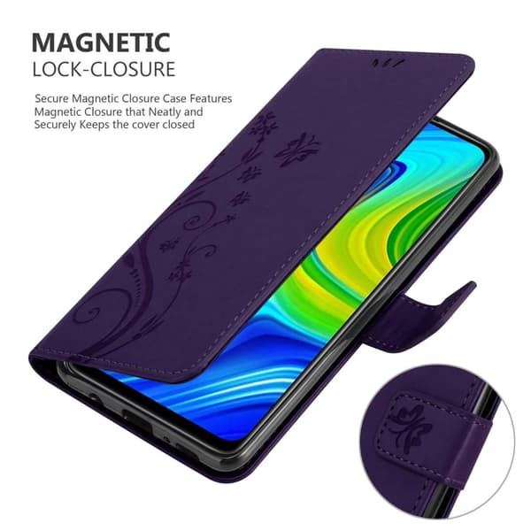 Xiaomi RedMi NOTE 9 Skal Fodral i blomdesign Mobilskydd Case Cover med magnetisk stängning, ståfunktion och kortplatser