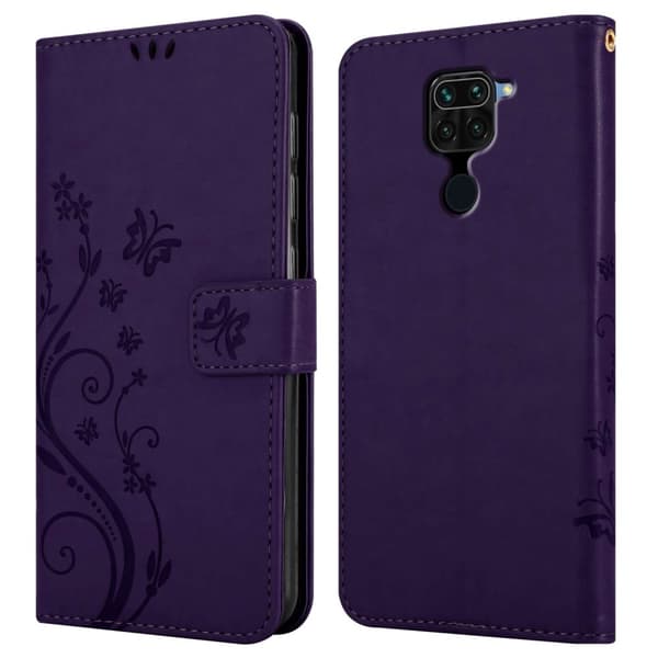 Xiaomi RedMi NOTE 9 Skal Fodral i blomdesign Mobilskydd Case Cover med magnetisk stängning, ståfunktion och kortplatser