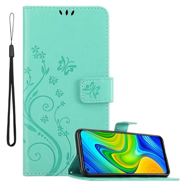 Xiaomi RedMi NOTE 9 Skal Fodral i blomdesign Mobilskydd Case Cover med magnetisk stängning, ståfunktion och kortplatser