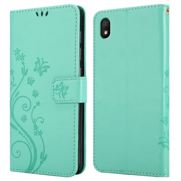 Xiaomi RedMi 9A / RedMi 9AT Skal Fodral i blomdesign Mobilskydd Case Cover med magnetisk stängning, ståfunktion och kortplatser