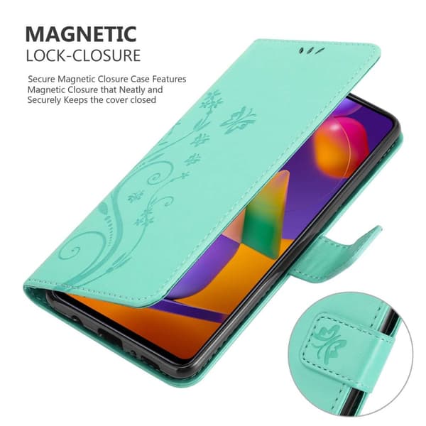 Samsung Galaxy M31s Pungetui Cover Blomster ()
