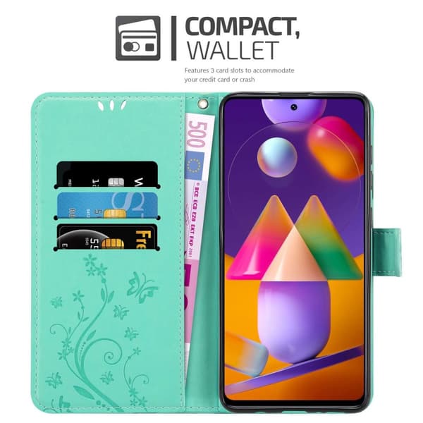 Samsung Galaxy M31s Pungetui Cover Blomster ()