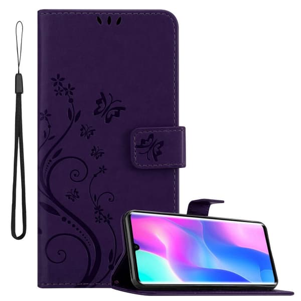 Xiaomi Mi NOTE 10 LITE Skal Fodral i blomdesign Mobilskydd Case Cover med magnetisk stängning, ståfunktion och kortplatser Red