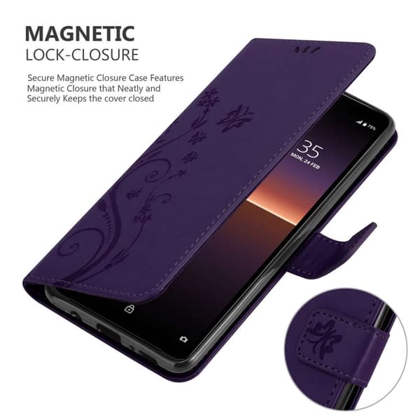 Sony Xperia 10 II Skal Fodral i blomdesign Mobilskydd Case Cover med magnetisk stängning, ståfunktion och kortplatser