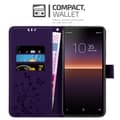Miniatyrbild 2 av 7: Sony Xperia 10 II Skal Fodral i blomdesign Mobilskydd Case Cover med magnetisk stängning, ståfunktion och kortplatser
