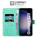 Miniatyrbild 2 av 7: Samsung Galaxy S23 Skal Fodral i blomdesign Mobilskydd Case Cover med magnetisk stängning, ståfunktion och kortplatser