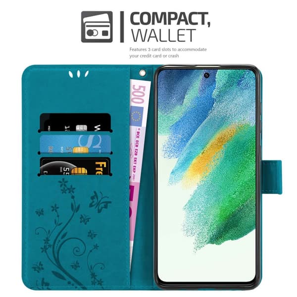 Samsung Galaxy S21 FE Pungetui Cover Blomster ()