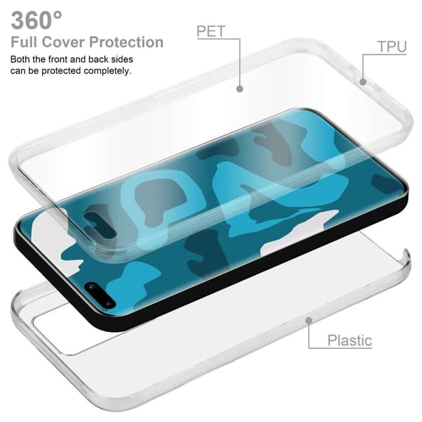 Deksel til Huawei P40 PRO / P40 PRO+ 360° helkroppsbeskyttelse Silikondeksel foran og bak, allroundbeskyttelse med skjermbeskyttelse