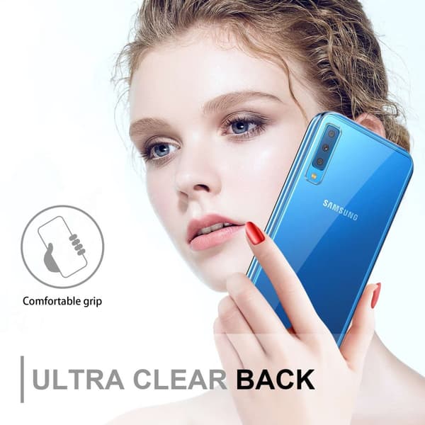 Deksel til Samsung Galaxy A7 2018 360° helkroppsbeskyttelse Silikondeksel foran og bak, allroundbeskyttelse med skjermbeskyttelse