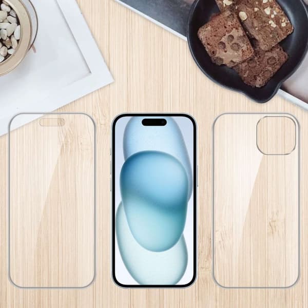 iPhone 15 Fodral Skal 360° Helkroppsskydd Skal på fram och baksidan, skydd runt om med mobilskydd för displayen