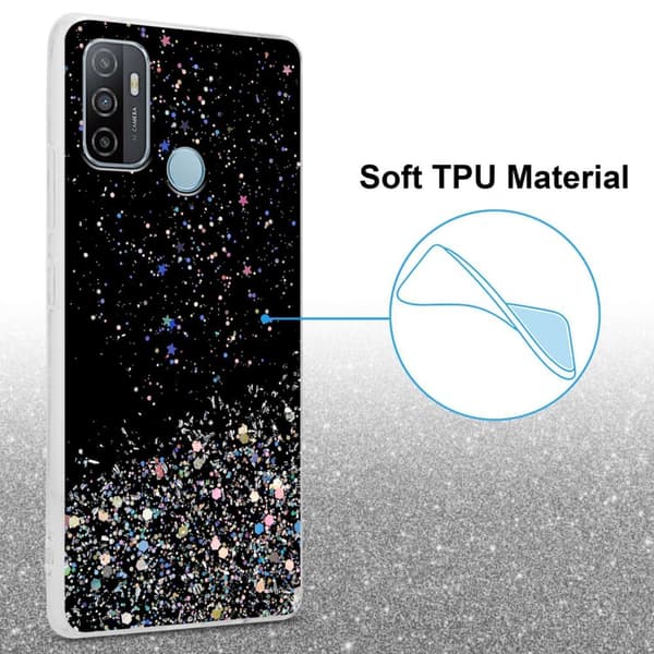 Oppo A53 Skal Fodral Case Cover av flexibelt TPU-silikon med glittrande glitter