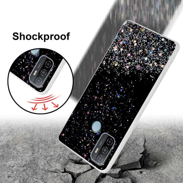 Oppo A53 Skal Fodral Case Cover av flexibelt TPU-silikon med glittrande glitter
