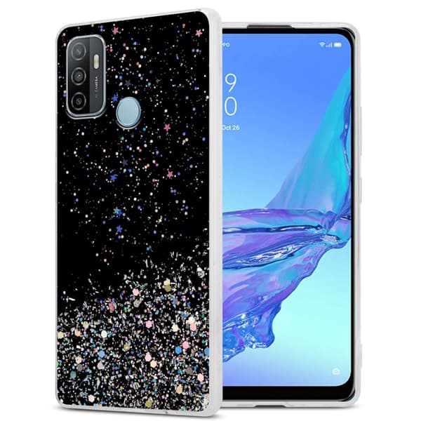 Oppo A53 Skal Fodral Case Cover av flexibelt TPU-silikon med glittrande glitter