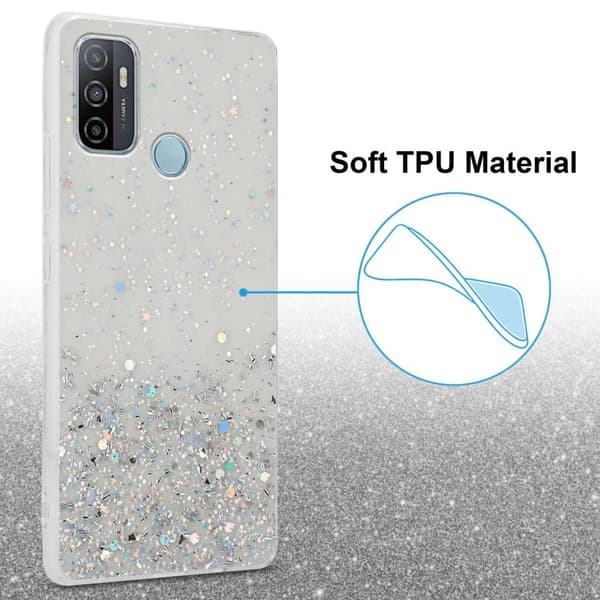 Oppo A53 Skal Fodral Case Cover av flexibelt TPU-silikon med glittrande glitter