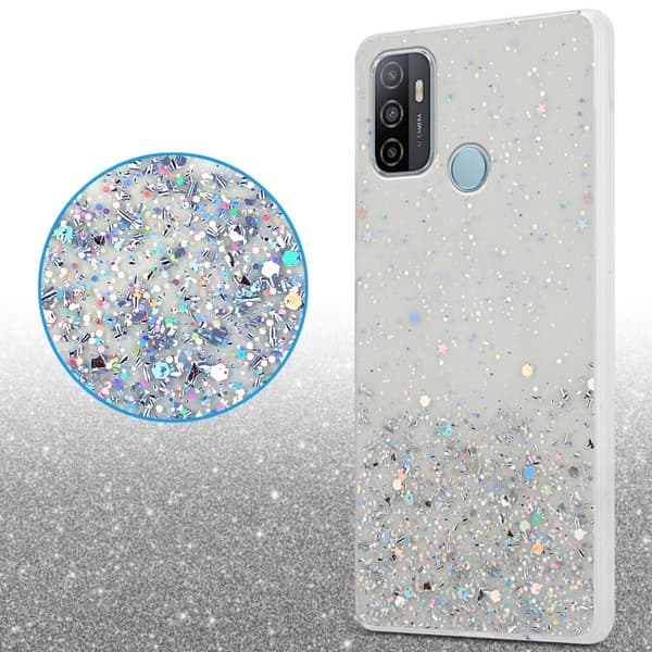 Oppo A53 Skal Fodral Case Cover av flexibelt TPU-silikon med glittrande glitter