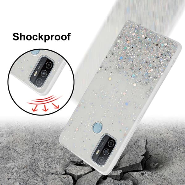 Oppo A53 Skal Fodral Case Cover av flexibelt TPU-silikon med glittrande glitter