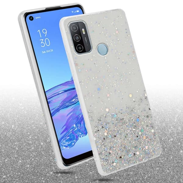 Oppo A53 Skal Fodral Case Cover av flexibelt TPU-silikon med glittrande glitter