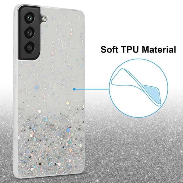 Samsung Galaxy S21 FE Skal Fodral Case Cover av flexibelt TPU-silikon med glittrande glitter