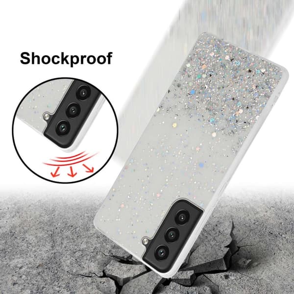 Samsung Galaxy S21 FE Skal Fodral Case Cover av flexibelt TPU-silikon med glittrande glitter