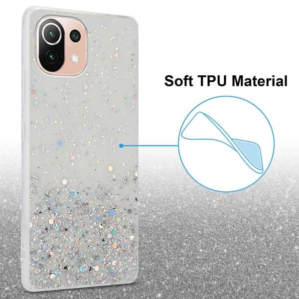 Xiaomi Mi 11 LITE (4G / 5G) / 11 LITE NE Skal Fodral Case Cover av flexibelt TPU-silikon med glittrande glitter