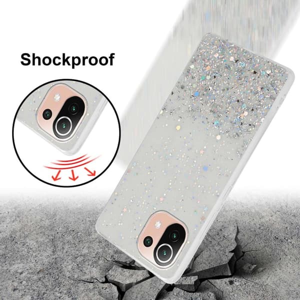 Xiaomi Mi 11 LITE (4G / 5G) / 11 LITE NE Skal Fodral Case Cover av flexibelt TPU-silikon med glittrande glitter