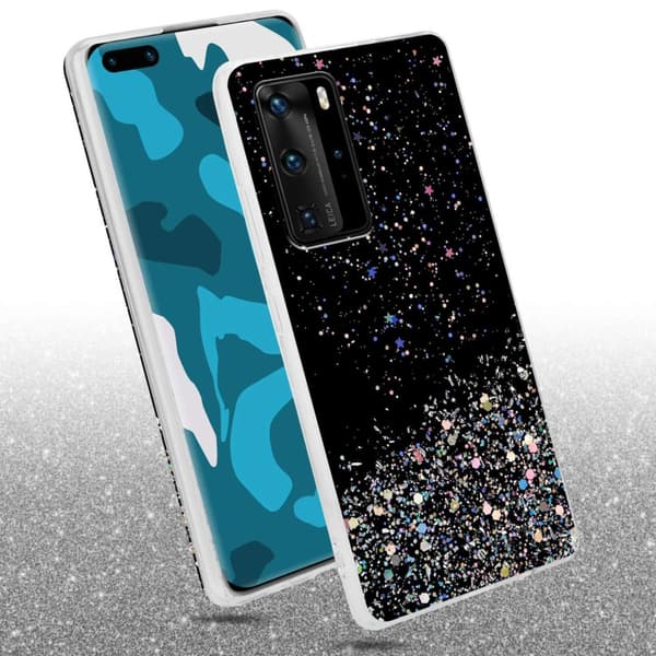 Huawei P40 PRO / P40 PRO+ Skal Fodral Case Cover av flexibelt TPU-silikon med glittrande glitter
