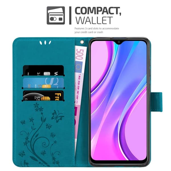 Xiaomi RedMi 9 Pungetui Cover Blomster ()