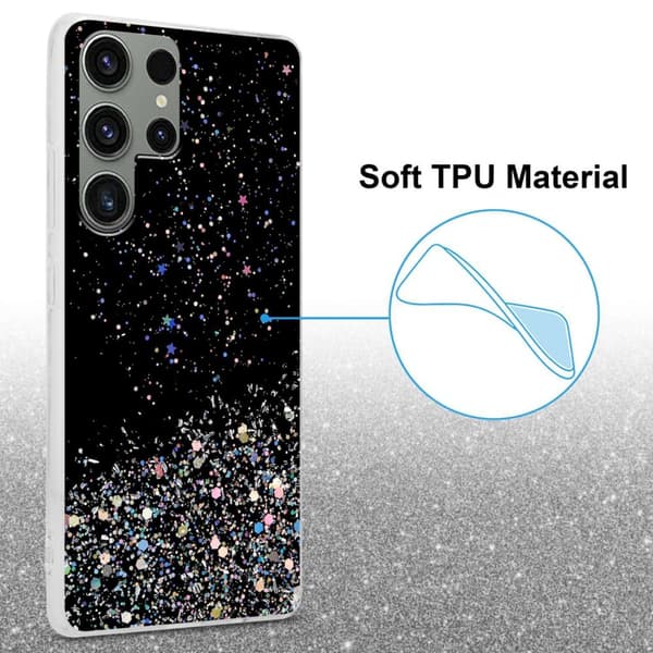 Samsung Galaxy S23 ULTRA Skal Fodral Case Cover av flexibelt TPU-silikon med glittrande glitter