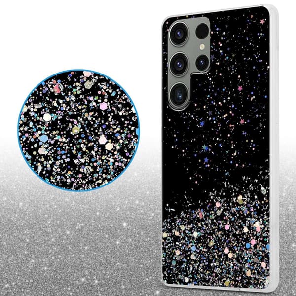 Samsung Galaxy S23 ULTRA Skal Fodral Case Cover av flexibelt TPU-silikon med glittrande glitter