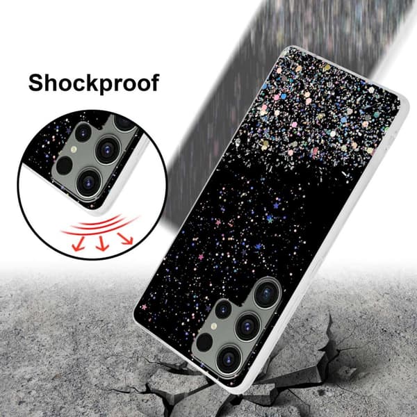 Samsung Galaxy S23 ULTRA Skal Fodral Case Cover av flexibelt TPU-silikon med glittrande glitter