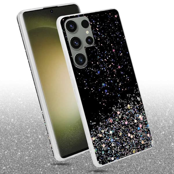 Samsung Galaxy S23 ULTRA Skal Fodral Case Cover av flexibelt TPU-silikon med glittrande glitter