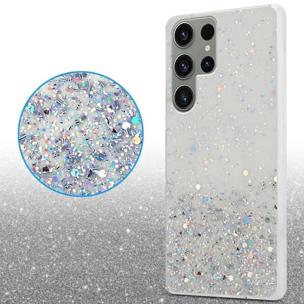 Samsung Galaxy S23 ULTRA Skal Fodral Case Cover av flexibelt TPU-silikon med glittrande glitter