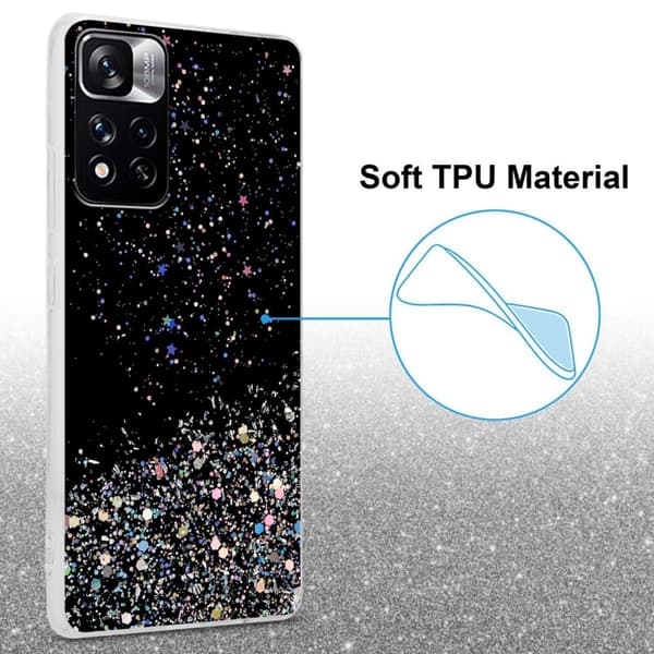 Xiaomi RedMi NOTE 11 PRO+ Skal Fodral Case Cover av flexibelt TPU-silikon med glittrande glitter