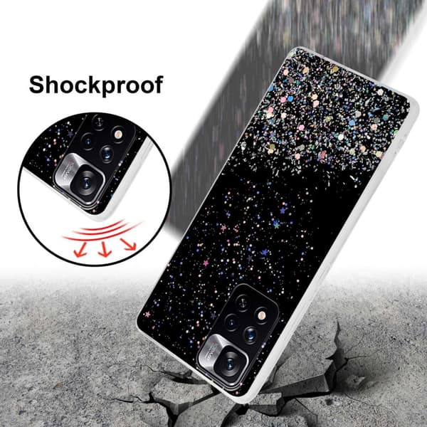 Xiaomi RedMi NOTE 11 PRO+ Skal Fodral Case Cover av flexibelt TPU-silikon med glittrande glitter