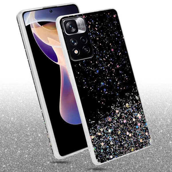 Xiaomi RedMi NOTE 11 PRO+ Skal Fodral Case Cover av flexibelt TPU-silikon med glittrande glitter