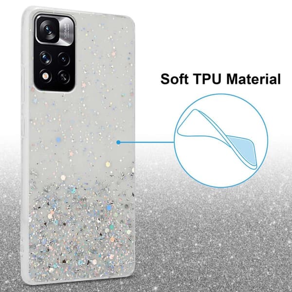 Xiaomi RedMi NOTE 11 PRO+ Skal Fodral Case Cover av flexibelt TPU-silikon med glittrande glitter